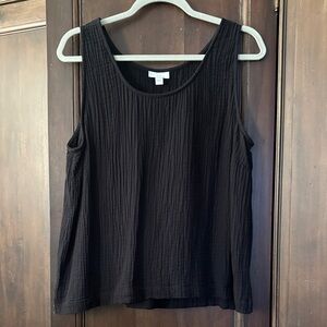 J.Jill Black Gauze Sleeveless Top L
